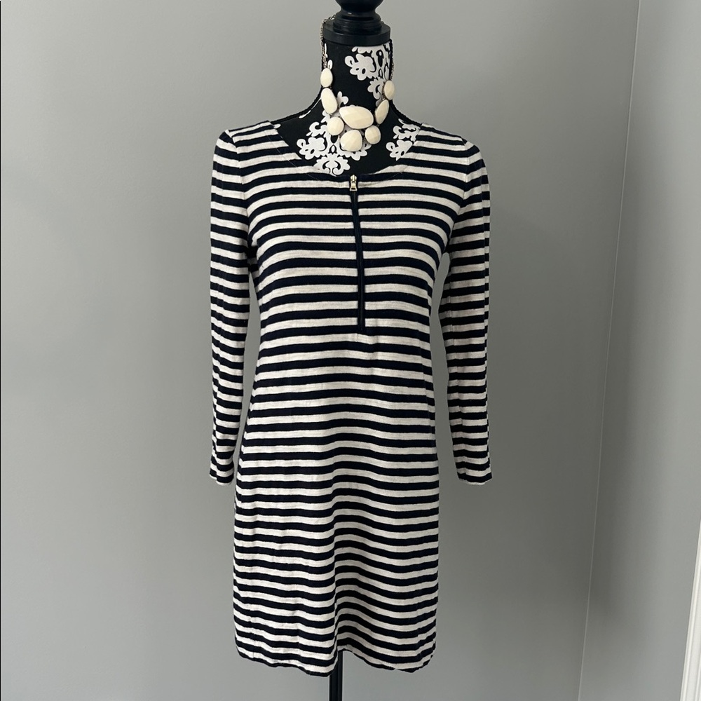 J. Crew Navy and white nautical themed stripped dress size XS